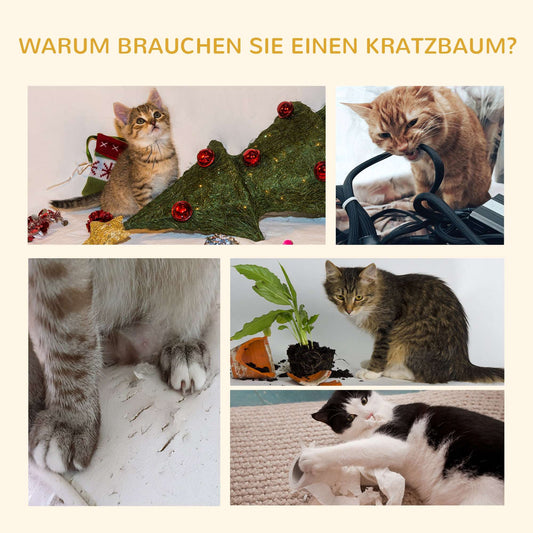 Katzenkratzbaum 240-260 Cm Deckenhoch Kratzbaum Groß Kletterbaum Katze Kratzbaum Für Große Katzen Mit Sisalseil Hellgrau - HIMMLICH.DE Kratzbaum