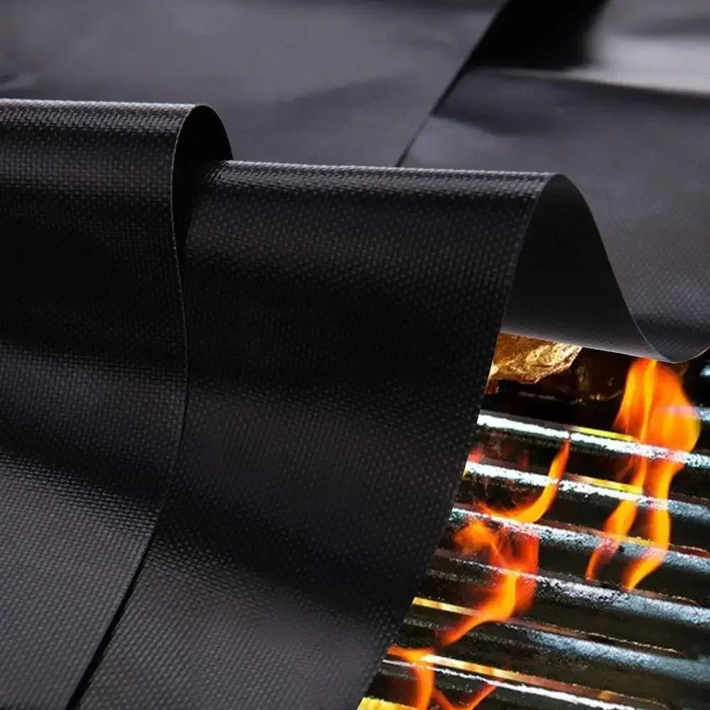 BBQ Grill Matte Wiederverwendbar Abwaschbar 40*33cm zum Grillen PTFE Matte kleine Bürste - HIMMLICH.DE