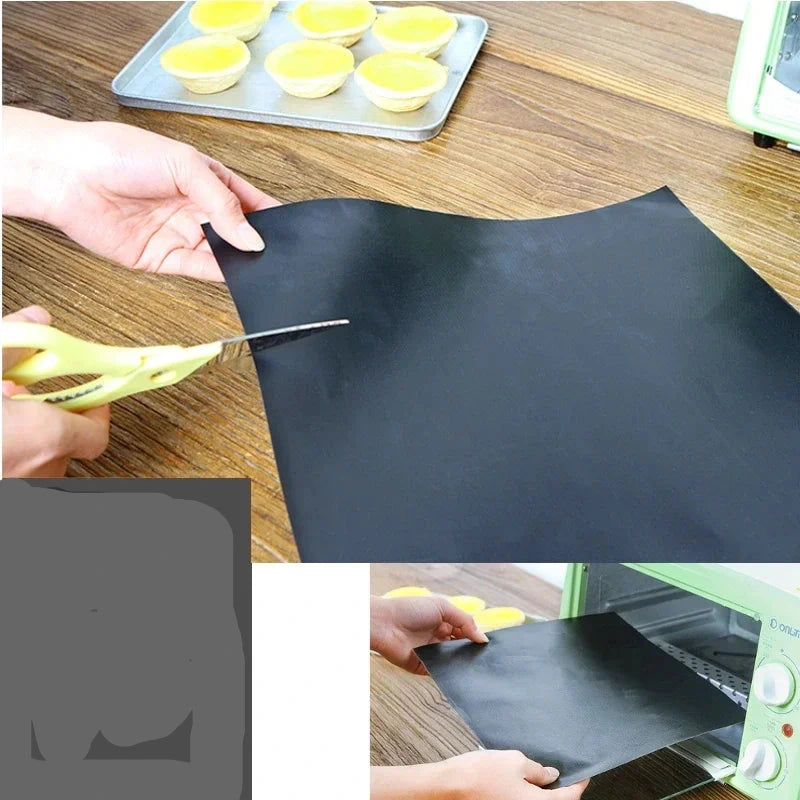 BBQ Grill Matte Wiederverwendbar Abwaschbar 40*33cm zum Grillen PTFE Matte kleine Bürste - HIMMLICH.DE