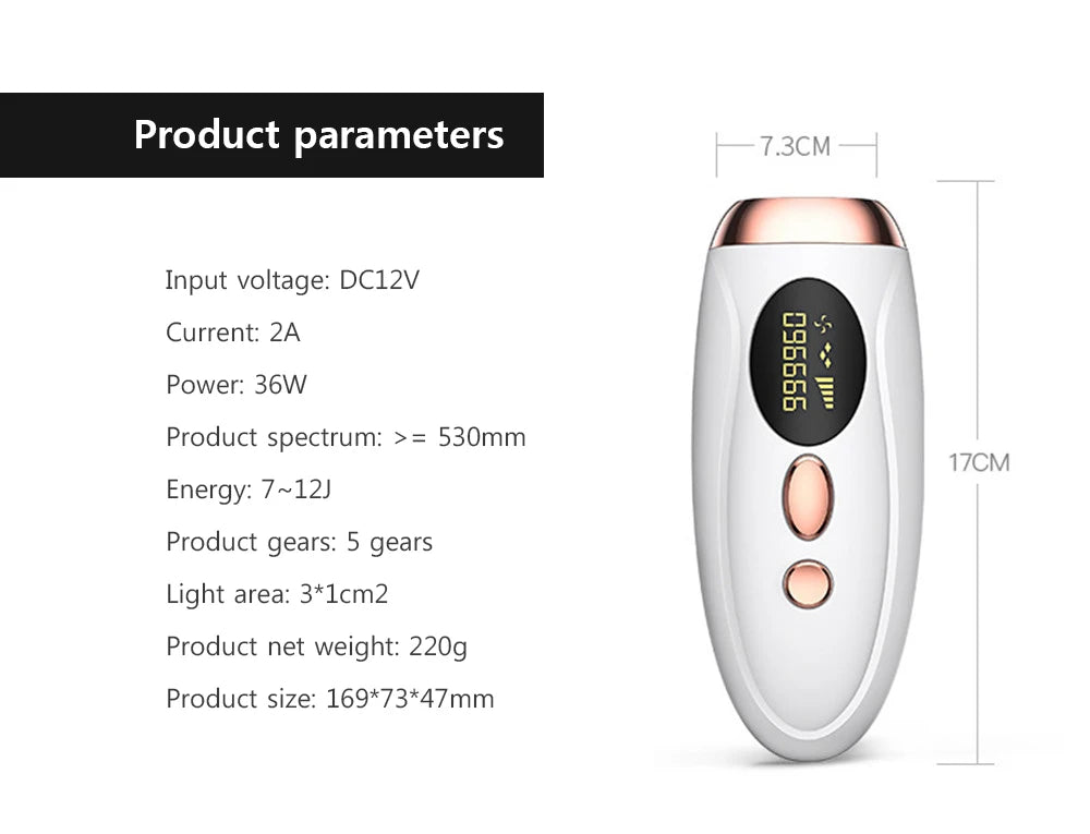 Portabler IPL Laser Epilator 999999 Blitzen - schmerzlos, Permanent Haarentferner - HIMMLICH.DE