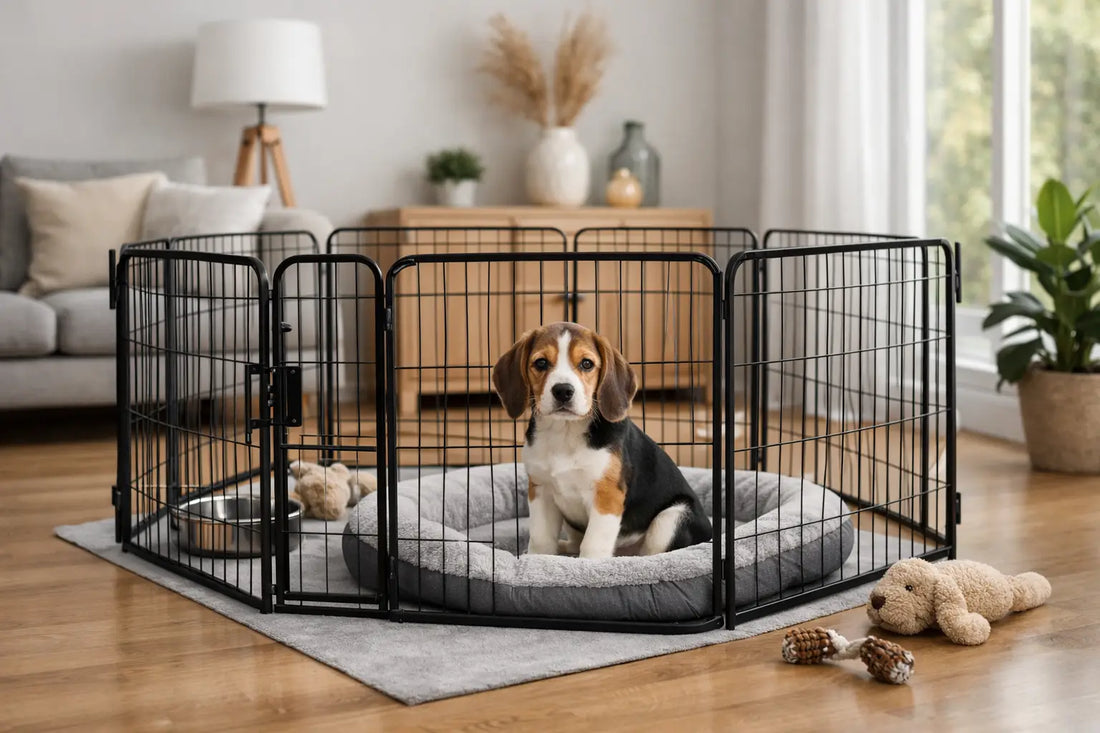 Hundelaufgitter in der Wohnung aufstellen