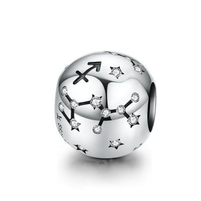 Vintage 925 Sterling Silver Aquarius Star Sign Zodiac Beads Charms fit Bracelets - HIMMLICH.DE