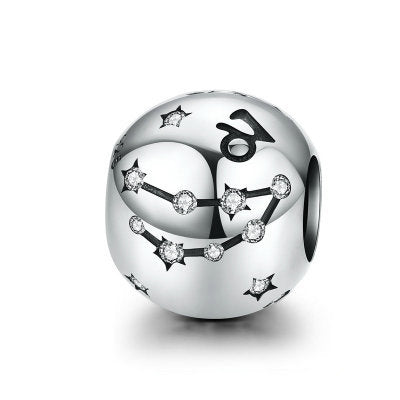Vintage 925 Sterling Silver Aquarius Star Sign Zodiac Beads Charms fit Bracelets - HIMMLICH.DE