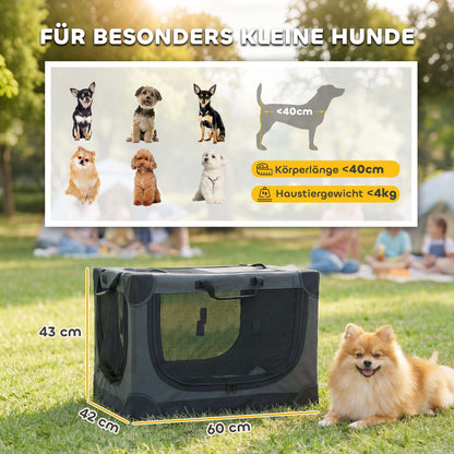 Hundebox Faltbar Hundetransportbox Mit Kissen Abnehmbar Waschbar Bezug Aus Oxford-Gewebe Für Hunde Bis 4kg Armeegrün - HIMMLICH.DEHundebox