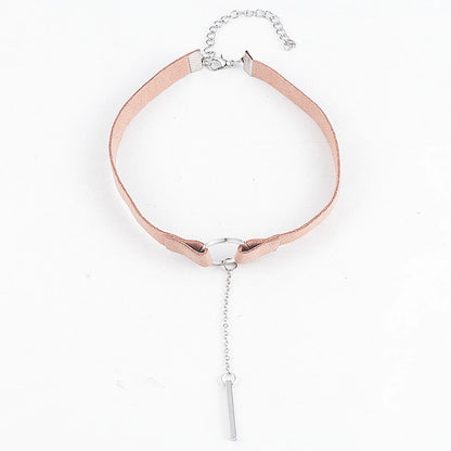 90'S Punk New Fashion 4 Colors Leather Choker Necklace Gold Color Geometry With Round Pendant Collar Necklace For Women Girls - HIMMLICH.DE