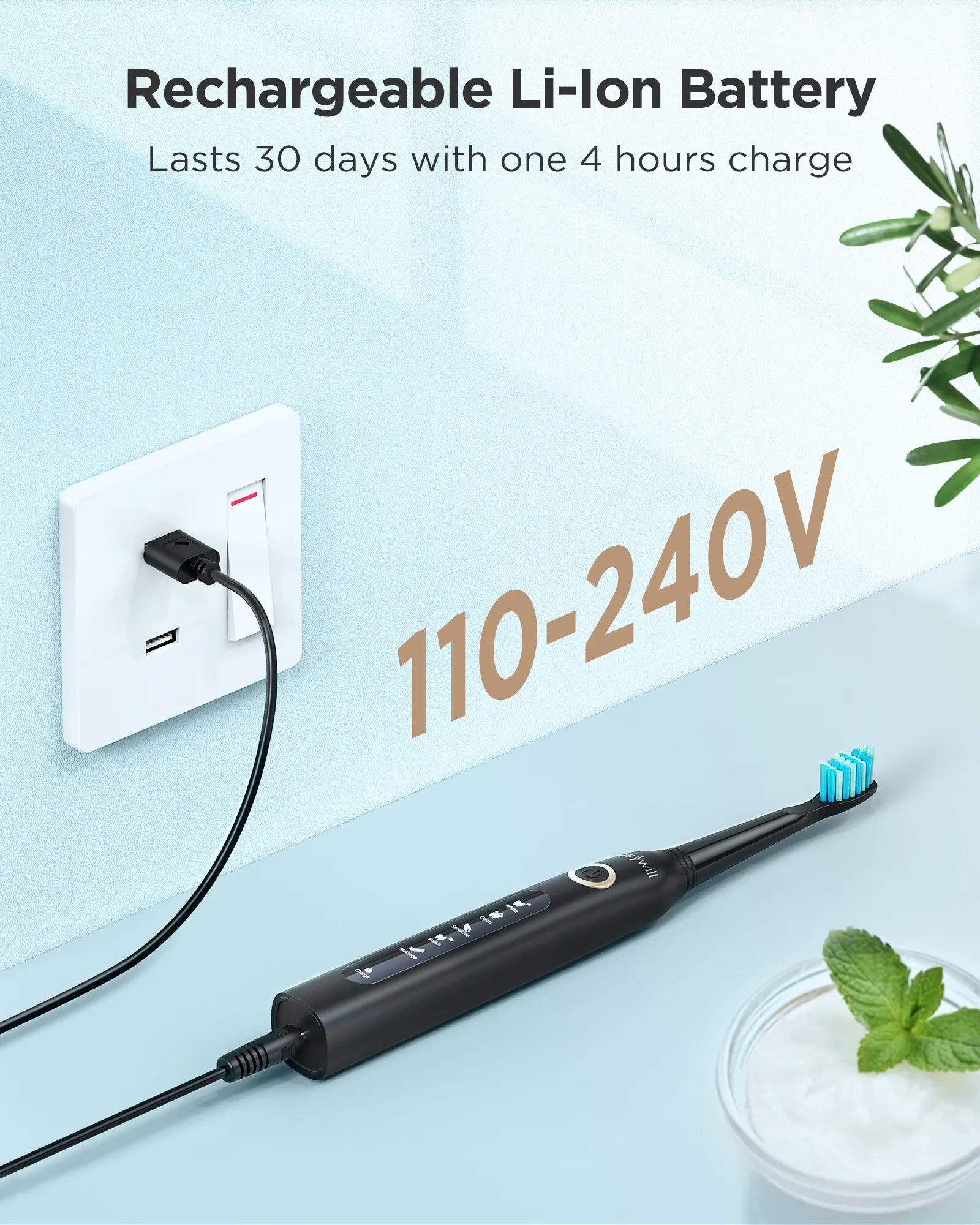 Elektrische Zahnbürste USB Ladefunktion - HIMMLICH.DE