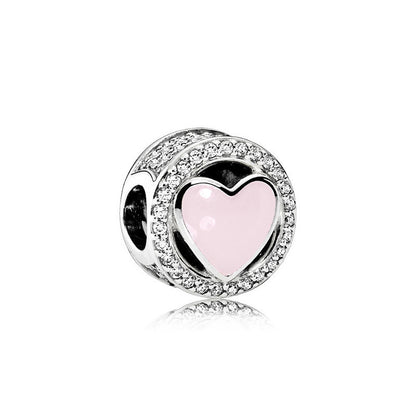 925 Silver Charms Cute Heart-shaped Beads Anhänger Armband - HIMMLICH.DE
